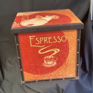 Espresso Themed Storage Box - Red and Black